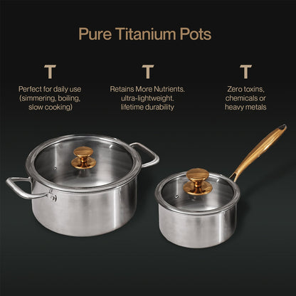 set of Pure titanium pots