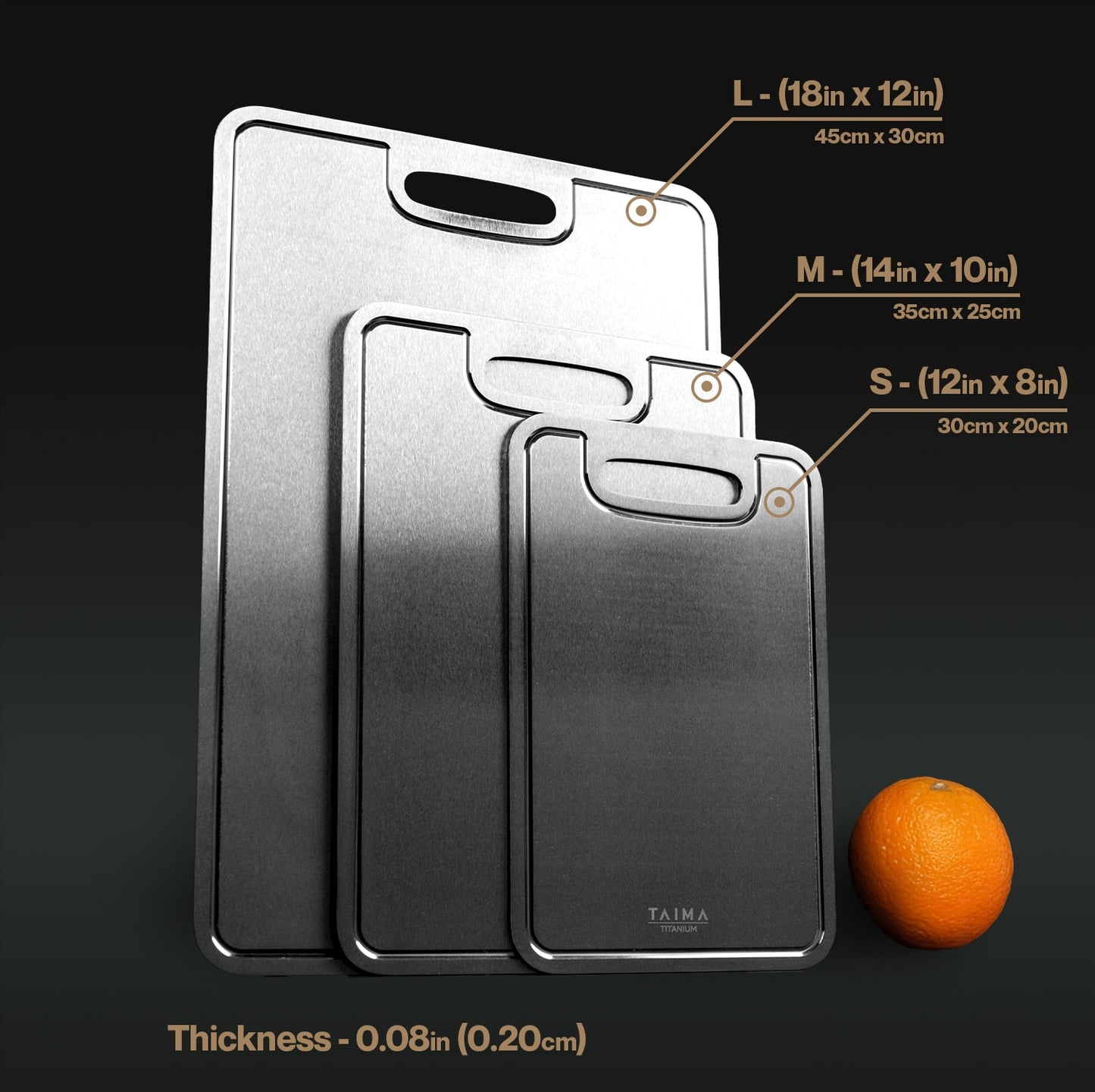 Pure Titanium Cutting Board Set (3 Piece)