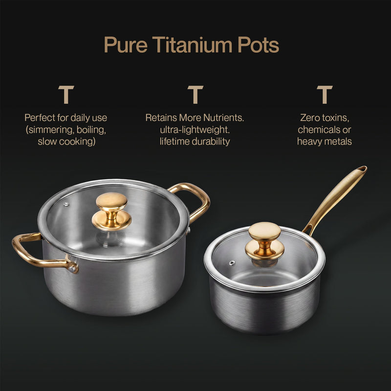 Pure Titanium Complete Pot Set (10-Piece)